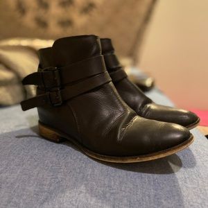 Leather booties